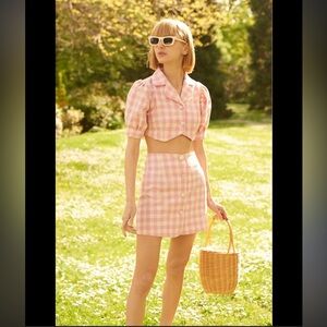 NWT Quanta Du Soleil Calista Plaid Skirt Set